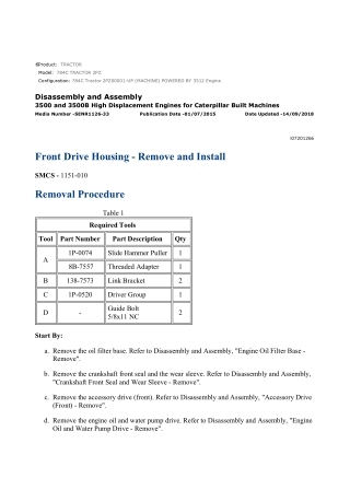Caterpillar Cat 784C TRACTOR (Prefix 2PZ) Service Repair Manual Instant Download
