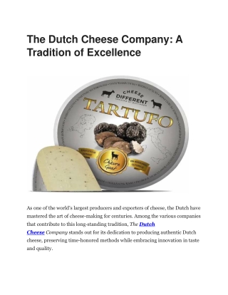 Authentic Dutch Cheese by Dutch Cheese Company – Pure Delight
