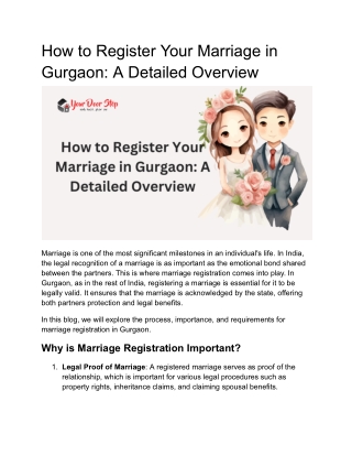 How to Register Your Marriage in Gurgaon_ A Detailed Overview