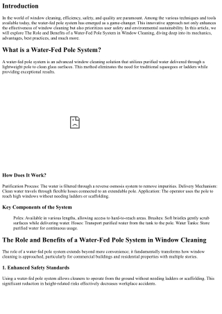 The Role and Benefits of a Water-Fed Pole System in Window Cleaning.