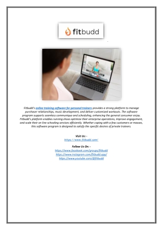 Online Training Software for Personal Trainers | Fitbudd