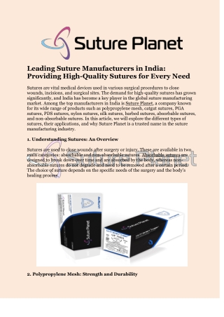 suture manufacturers in india