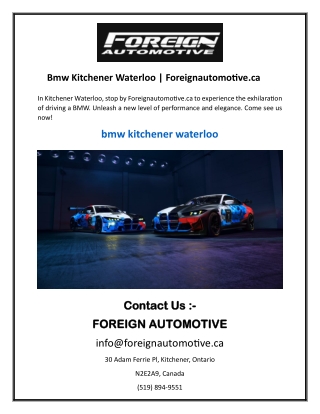 Bmw Kitchener Waterloo Foreignautomotive.ca
