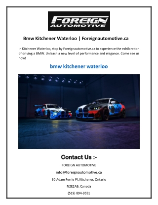 Bmw Kitchener Waterloo Foreignautomotive.ca