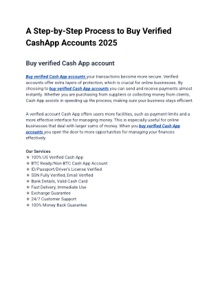 A Step-by-Step Process to Buy Verified CashApp Accounts 2025