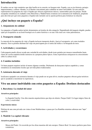 Vive un amor inolvidable con estos paquetes a España