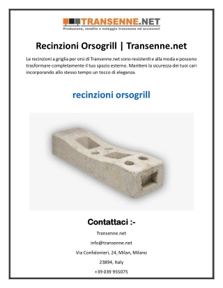 Recinzioni Orsogrill  Transenne.net