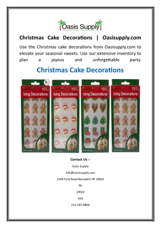 Christmas Cake Decorations  Oasisupply.com