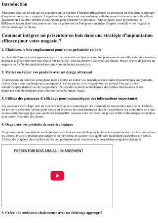Comment intégrer un présentoir en bois dans une stratégie d'implantation efficac