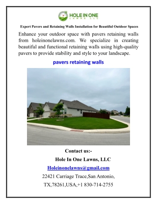 Expert Pavers and Retaining Walls Installation for Beautiful Outdoor Spaces