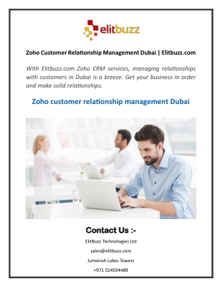 Zoho Customer Relationship Management Dubai Elitbuzz.com