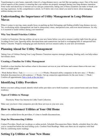 “Taking Care of Utilities During Your Long-Distance Transition”