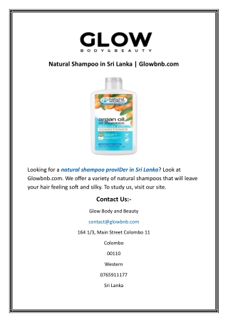 Natural Shampoo in Sri Lanka  Glowbnb