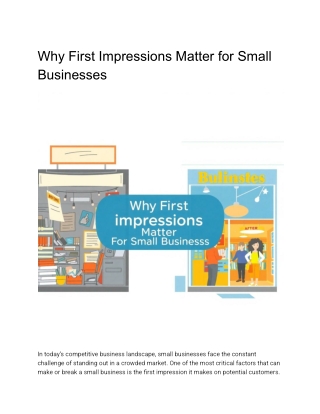 Why First Impressions Matter for Small Businesses
