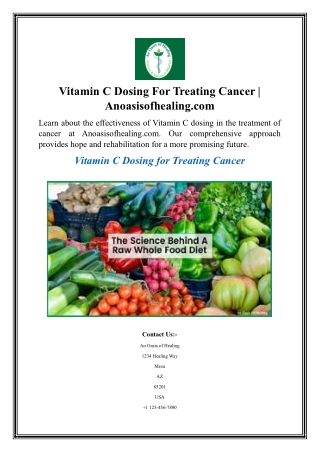 Vitamin C Dosing For Treating Cancer  Anoasisofhealing.com