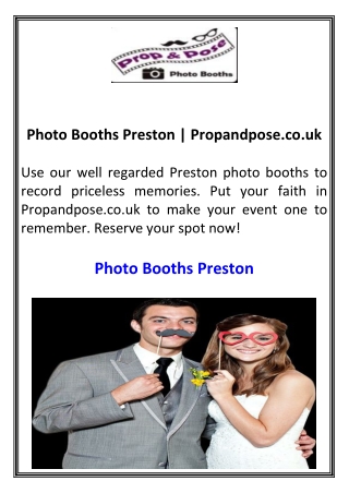 Photo Booths Preston  Propandpose.co.uk