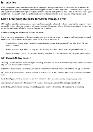 “LJR’s Emergency Response for Storm-Damaged Trees”