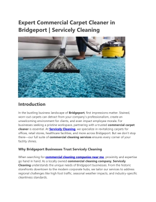 Expert Commercial Carpet Cleaner in Bridgeport  Servicely Cleaning