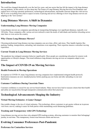 “The Future of Long-Distance Moving Services Post-Pandemic”