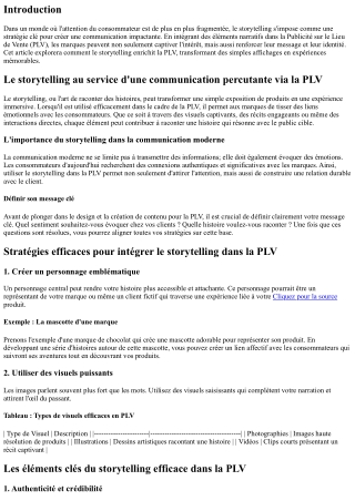Le storytelling au service d'une communication percutante via la PLV