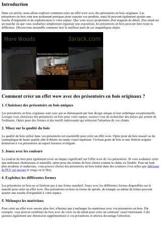 Comment créer un effet wow avec des présentoirs en bois originaux