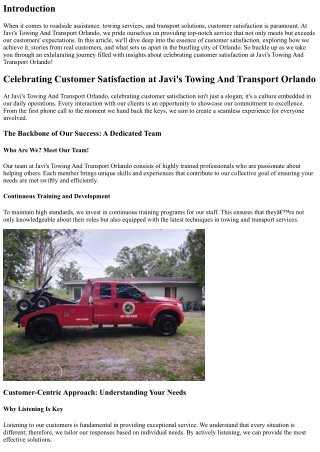 Celebrating Customer Satisfaction at Javi's Towing And Transport Orlando