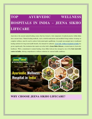 Top Ayurvedic Wellness Hospitals in India – Jeena Sikho Lifecare (1)