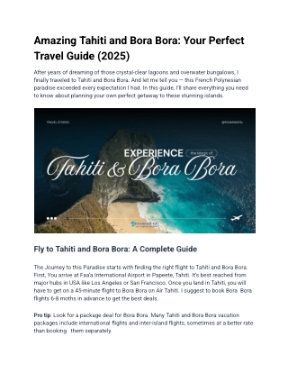 Amazing Tahiti and Bora Bora_ Your Perfect Travel Guide (2025)
