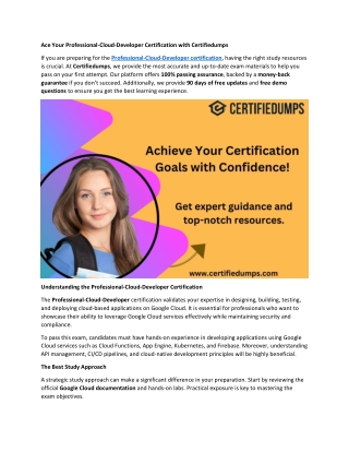Ace Your Professional-Cloud-Developer Certification with Certifiedumps