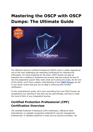 Mastering the OSCP with OSCP Dumps: The Ultimate Guide