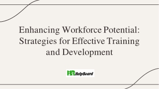 What is Training and Development in HRM