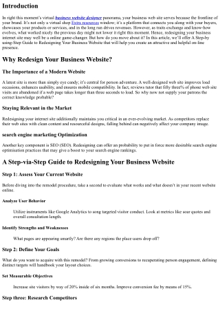 A Step-via-Step Guide to Redesigning Your Business Website