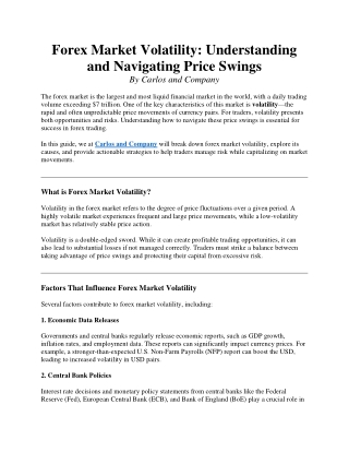 Forex Market Volatility Understanding and Navigating Price Swings
