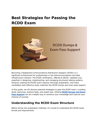 Best Strategies for Passing the RCDD Exam