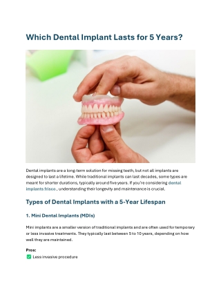 Which Dental Implant Lasts for 5 Years