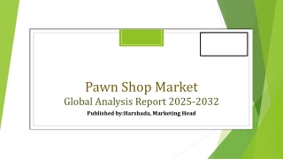 ﻿﻿﻿﻿﻿﻿Pawn Shop Market Share, Size, Revenue and Worth Overview | 2025-2032