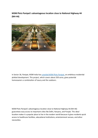 M3M Plots Panipat