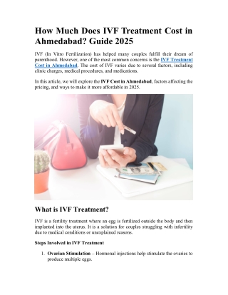 IVF Treatment Cost in Ahmedabad