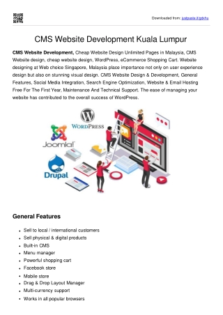 CMS Website Development Kuala Lumpur
