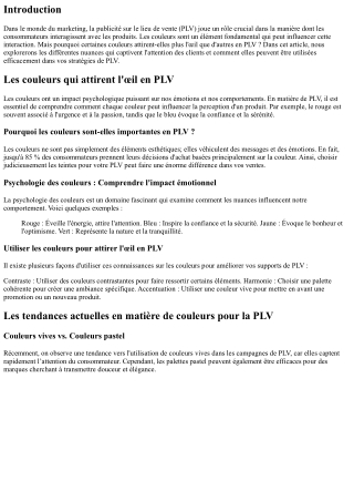 Les couleurs qui attirent l'œil en PLV