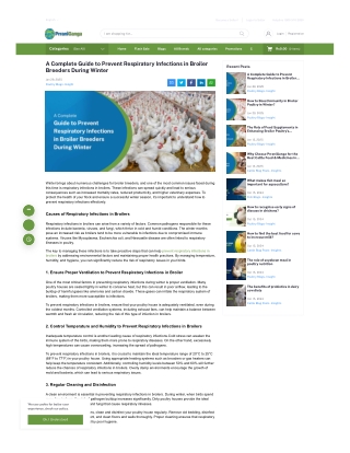 A Complete Guide to Prevent Respiratory Infections in Broiler Breeders