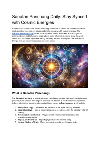 Sanatan Panchang Daily_ Stay Synced with Cosmic Energies