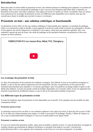 Présentoir en bois : une solution pratique pour organiser vos produits de jardin