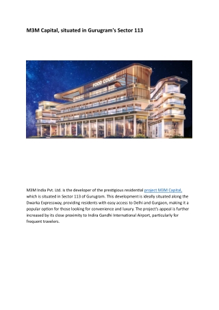 M3M Capital 113 residentional