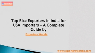 Top Rice Exporters in India – Premium Basmati & Non-Basmati Rice for USA Importers