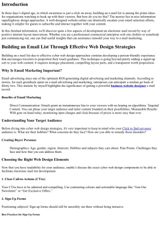 Building an Email List Through Effective Web Design Strategies