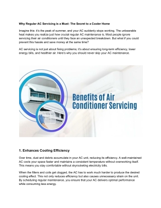 Why Regular AC Servicing is a Must_ The Secret to a Cooler Home