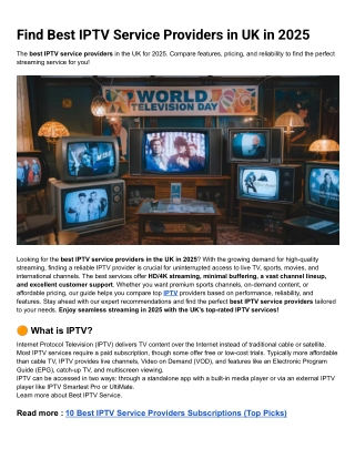 Find Best IPTV Service Providers in UK in 2025