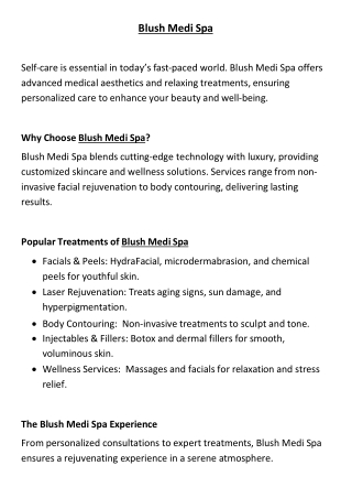 Blush Medi Spa