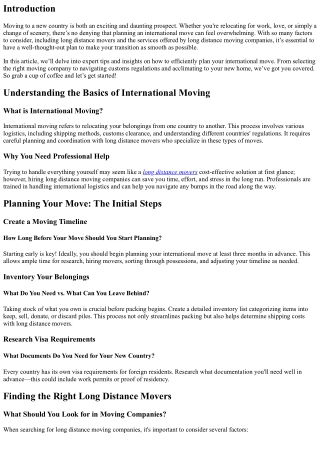 “Planning an International Move? Tips from the Pros!”